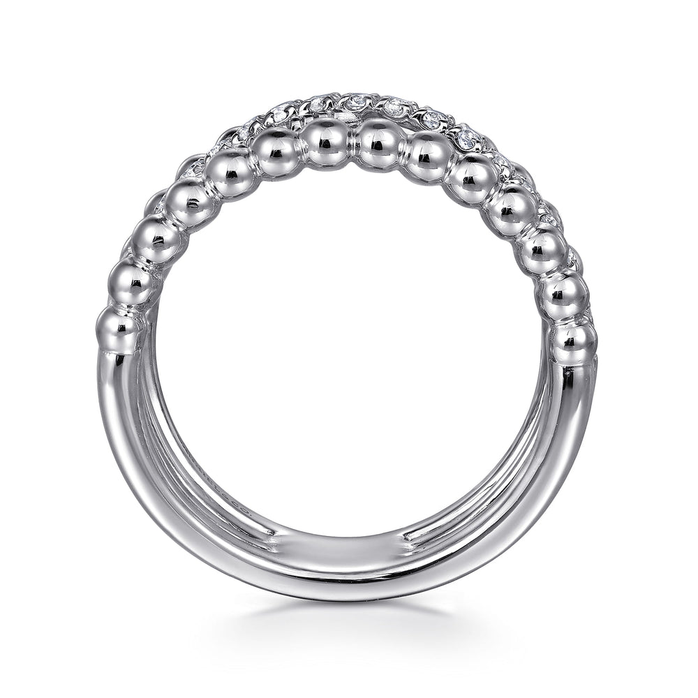 Sterling Silver White Sapphire Wide Ring