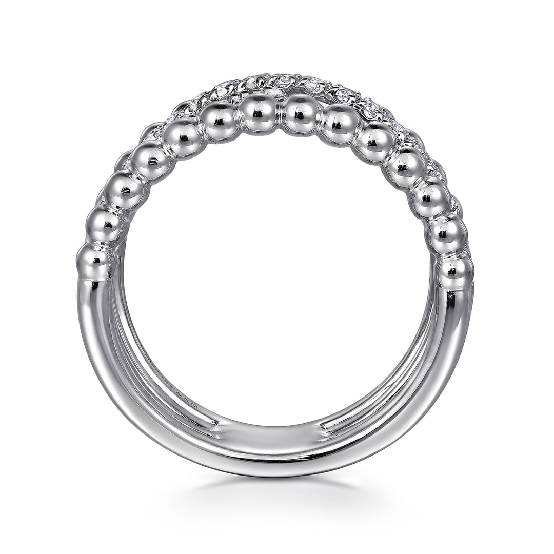 Sterling Silver White Sapphire Wide Ring