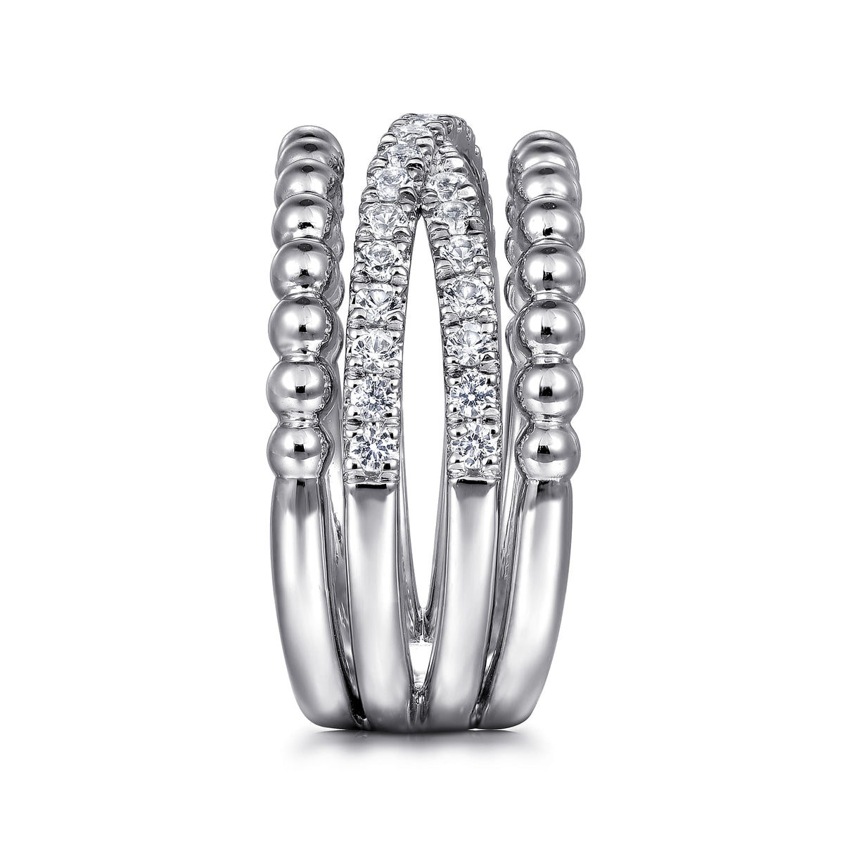 Sterling Silver White Sapphire Wide Ring