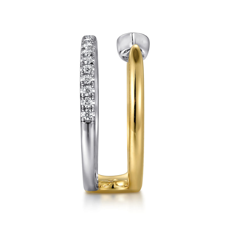 Contemporary 14K Two-Tone Gold Easy Stackable Ring