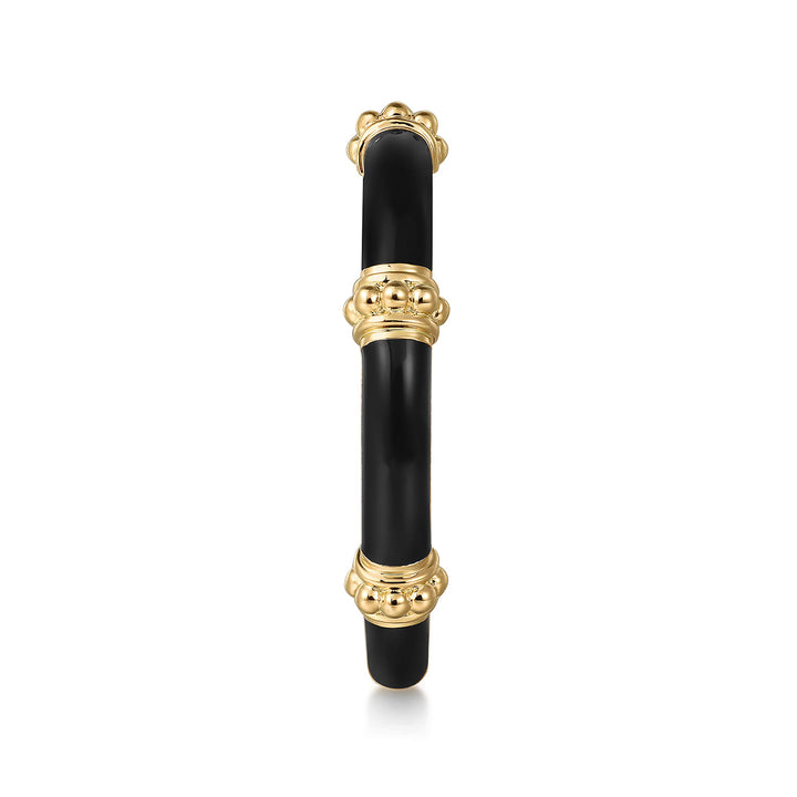 Bujukan 14K Yellow Gold Split Bar Enamel Stackable Ring