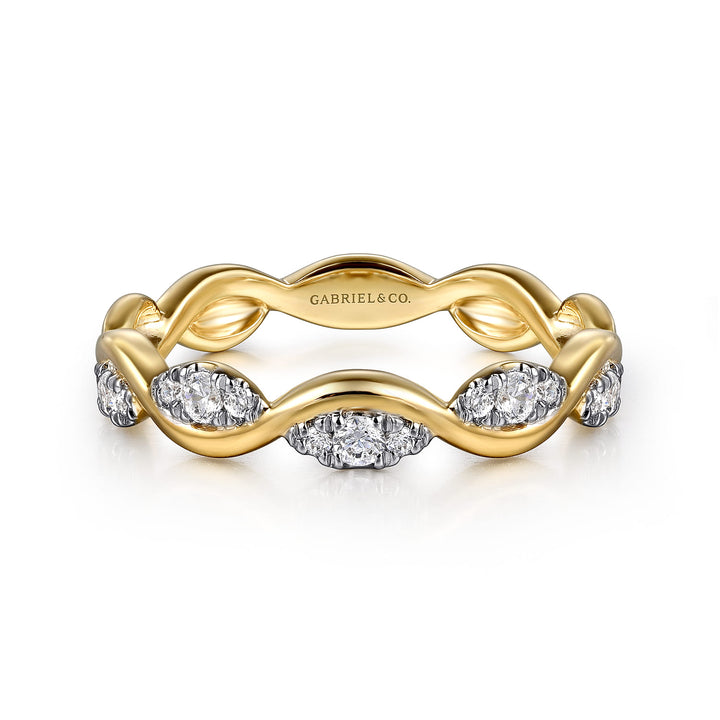14K Yellow Gold Twisted Stackable Ring