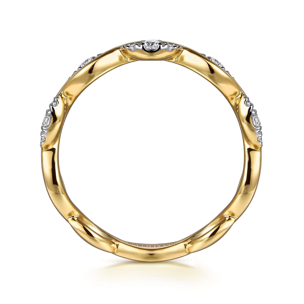 14K Yellow Gold Twisted Stackable Ring