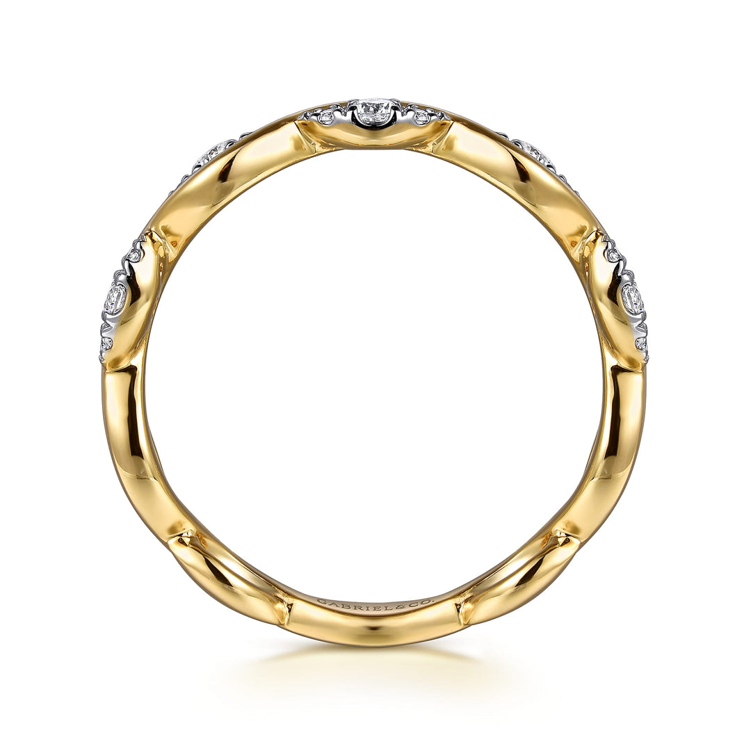 14K Yellow Gold Twisted Stackable Ring