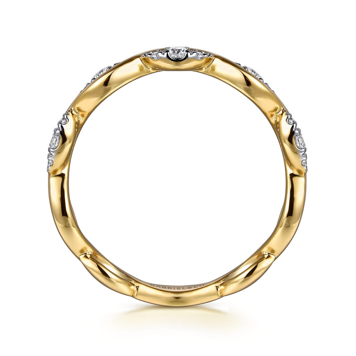 14K Yellow Gold Twisted Stackable Ring