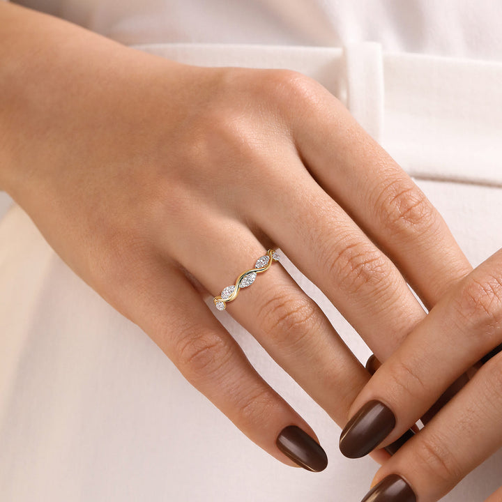 14K Yellow Gold Twisted Stackable Ring