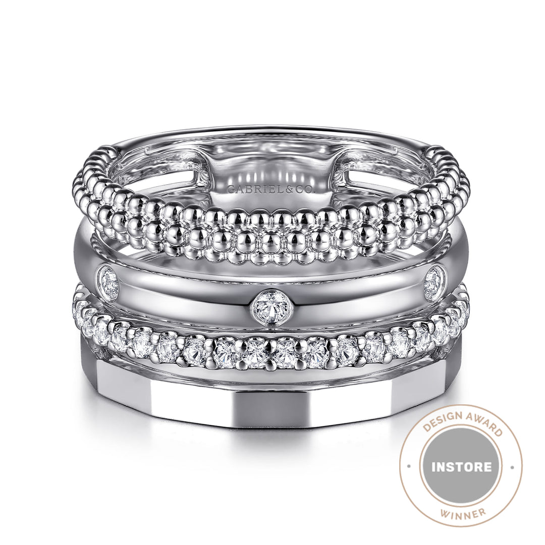 Sterling Silver White Sapphire Stackable Ring