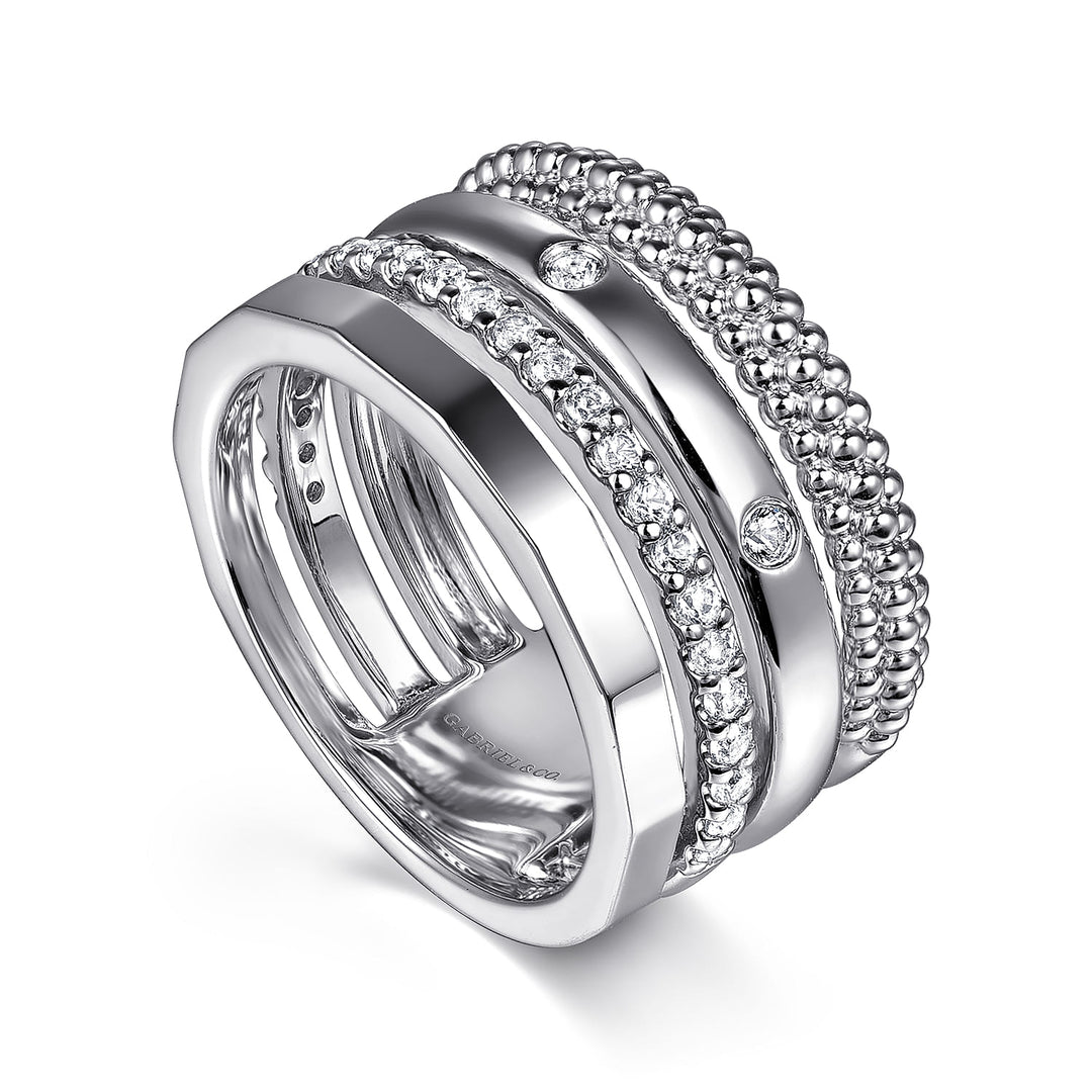 Sterling Silver White Sapphire Stackable Ring