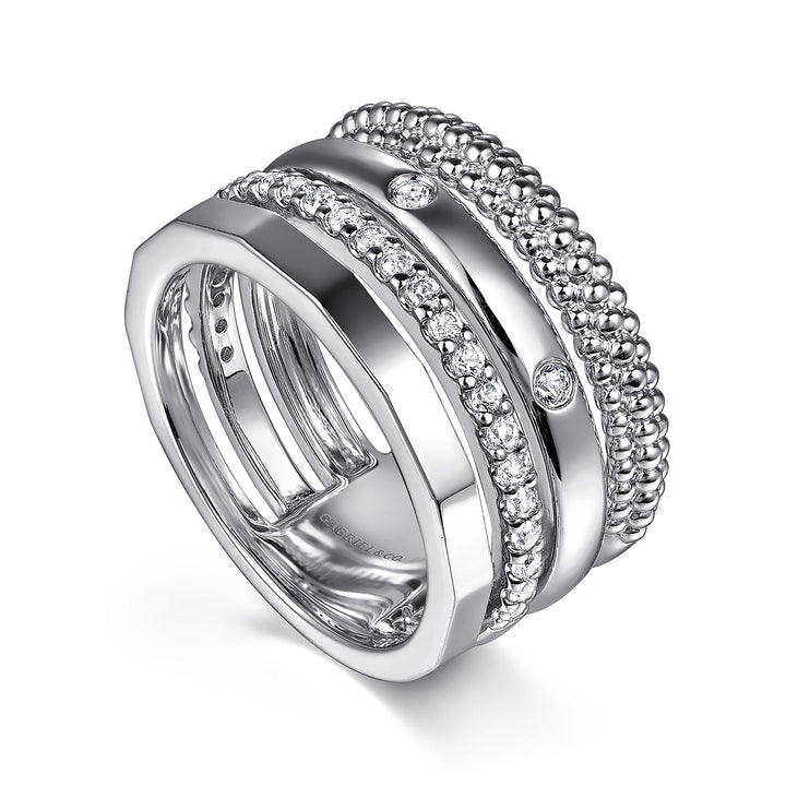 Sterling Silver White Sapphire Stackable Ring