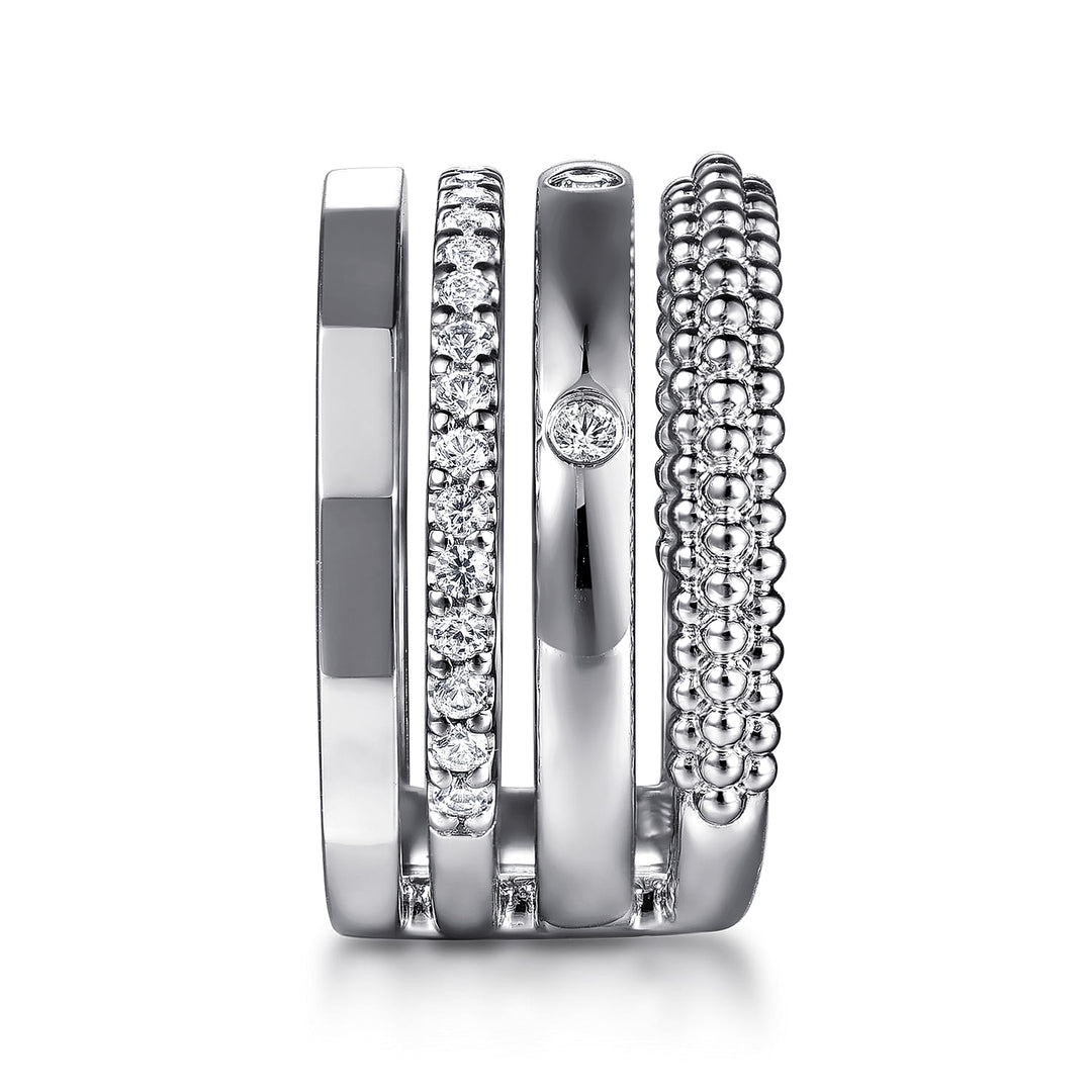 Sterling Silver White Sapphire Stackable Ring