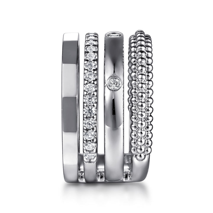 Sterling Silver White Sapphire Stackable Ring