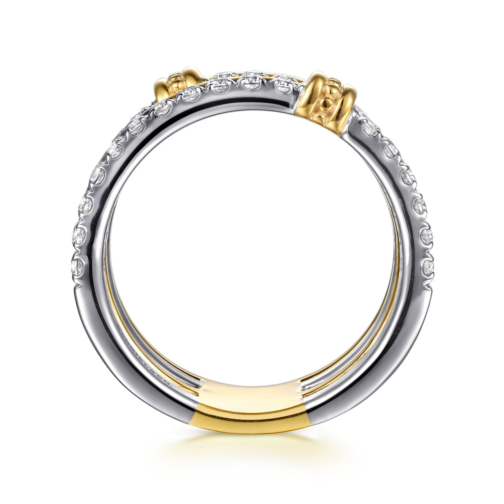 Bujukan 14K Two-Tone Gold Easy Stackable Ring