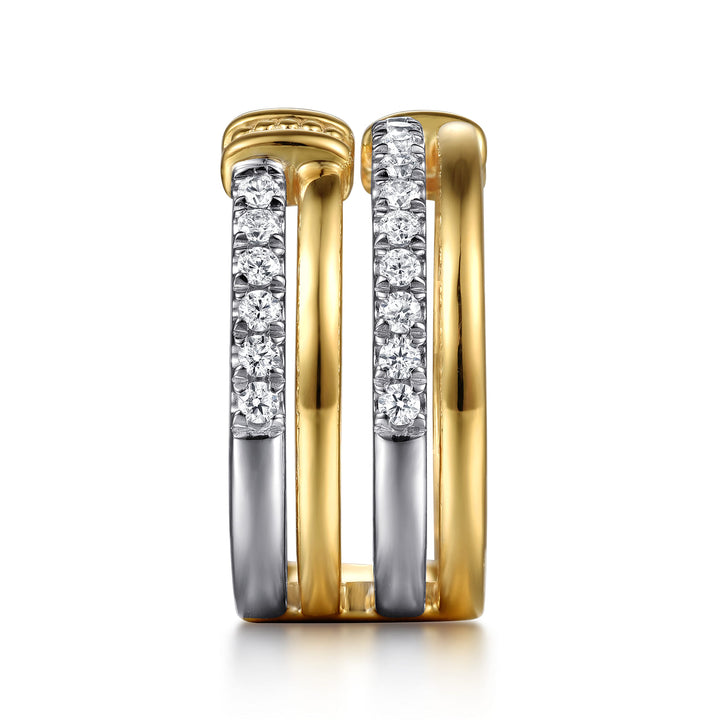 Bujukan 14K Two-Tone Gold Easy Stackable Ring