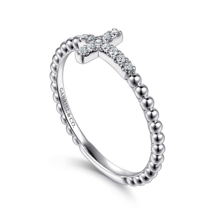 Sterling Silver Cross Stackable Ring