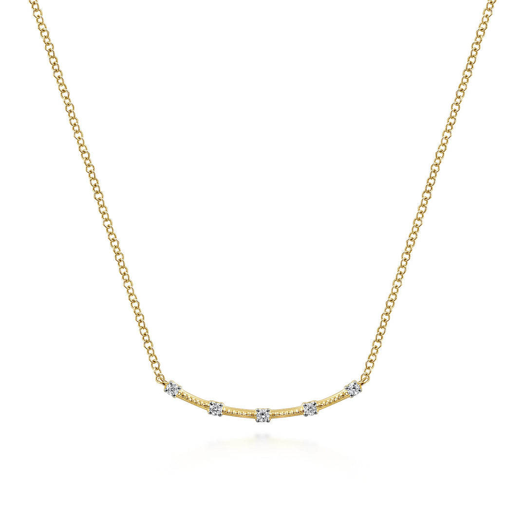 14K Yellow Gold Bar Necklace
