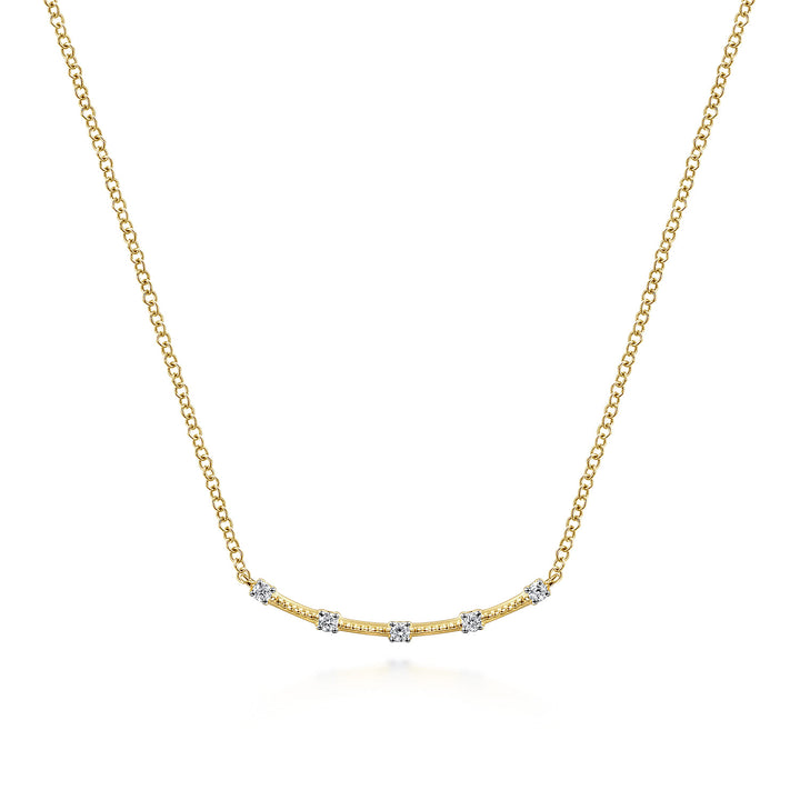 14K Yellow Gold Bar Necklace