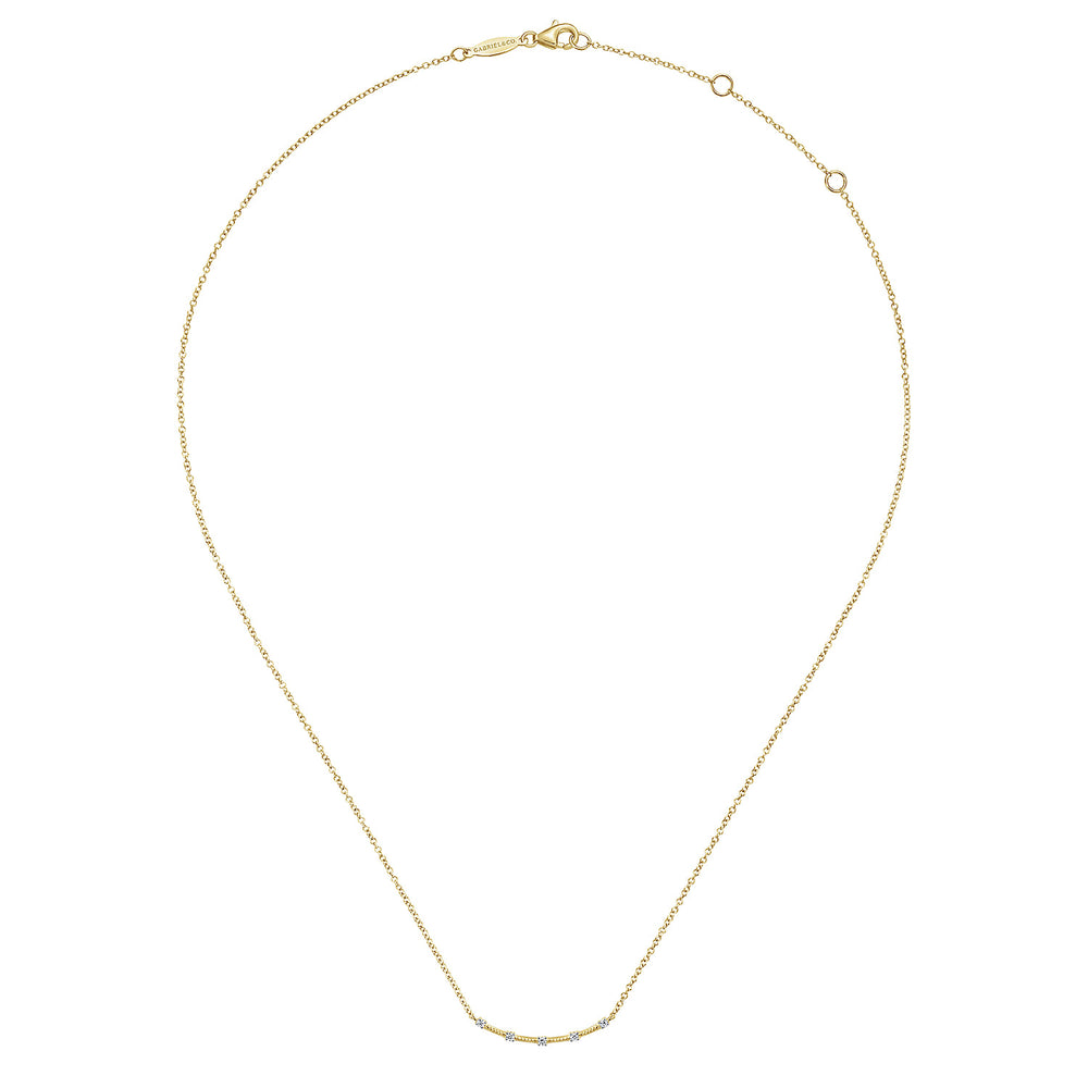 14K Yellow Gold Bar Necklace