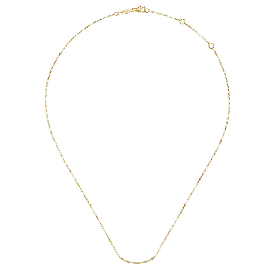 14K Yellow Gold Bar Necklace