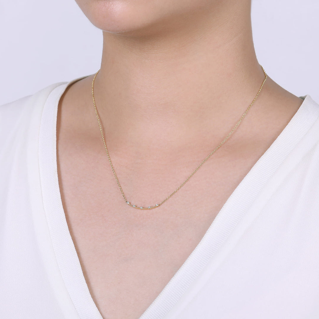 14K Yellow Gold Bar Necklace