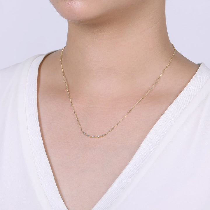 14K Yellow Gold Bar Necklace