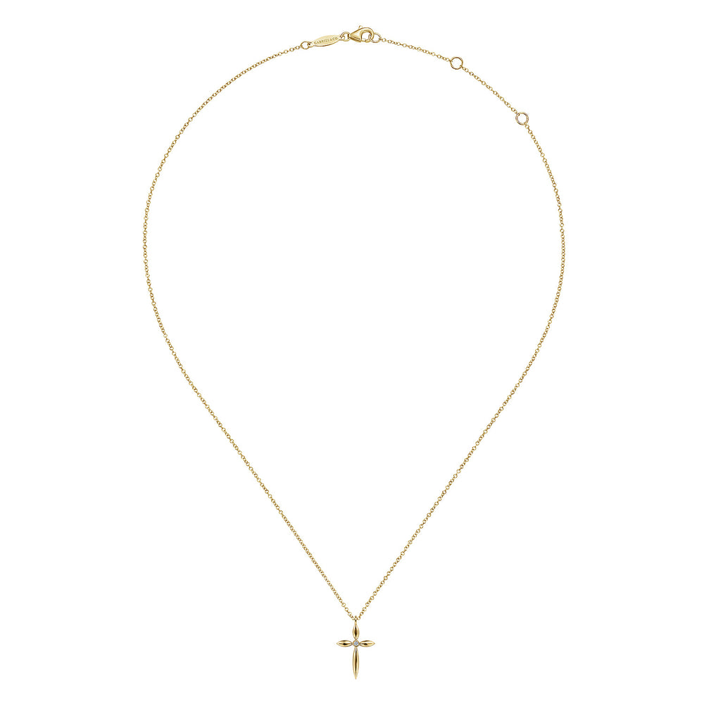 14K Yellow Gold Cross Necklace