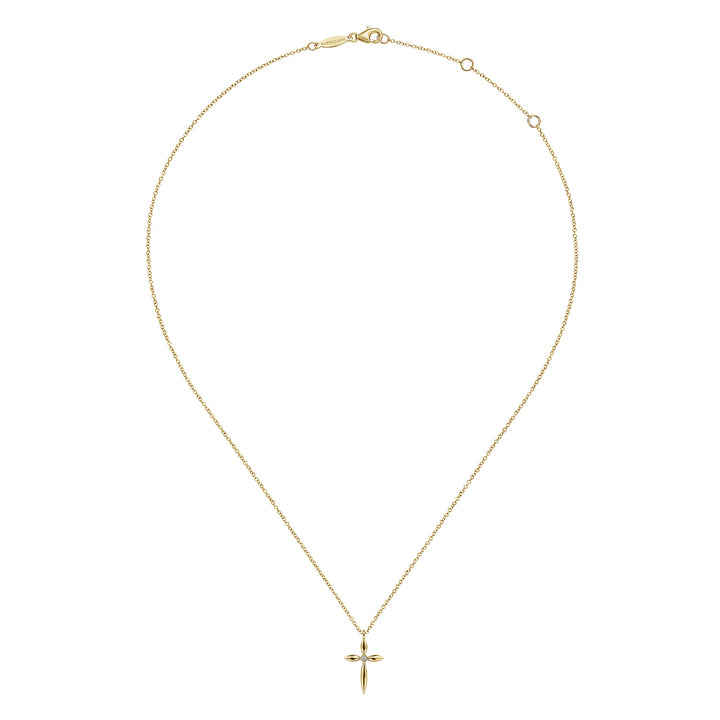 14K Yellow Gold Cross Necklace