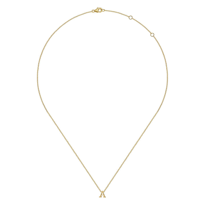 Contemporary 14K Yellow Gold Initial A Necklace