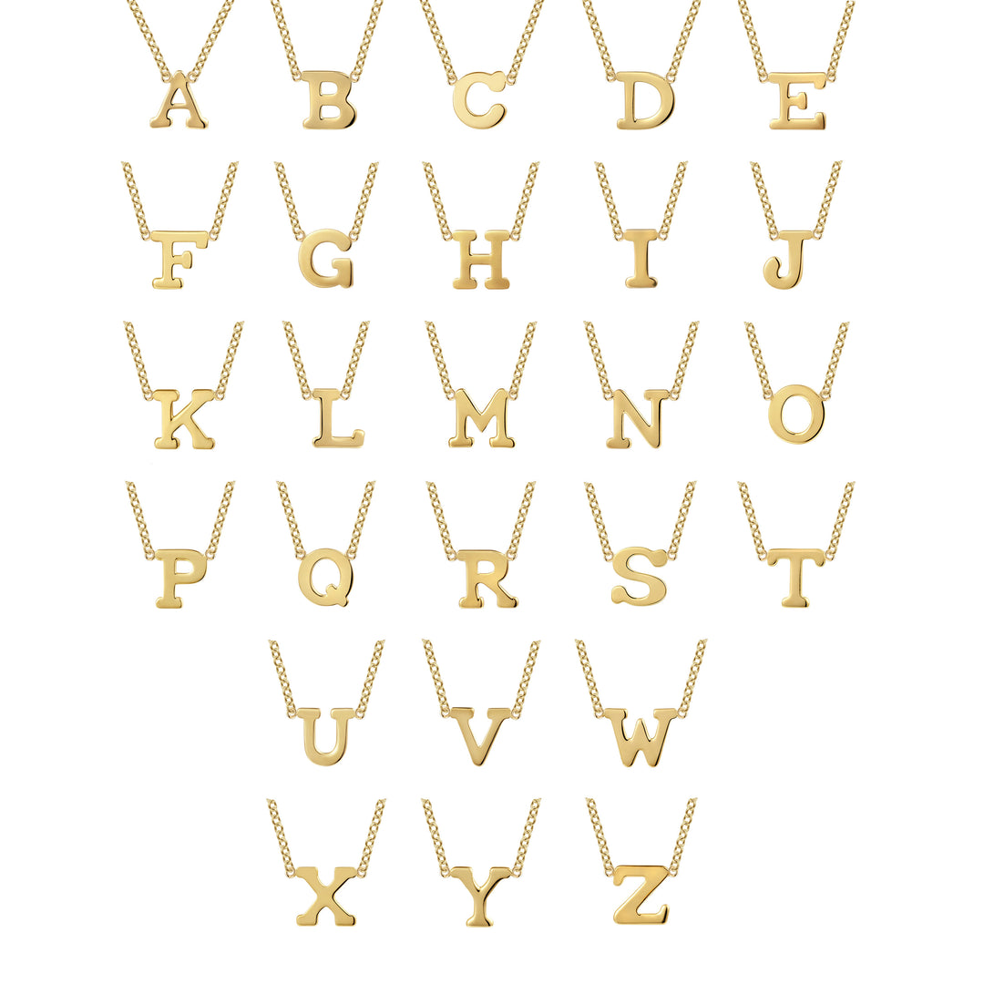 Contemporary 14K Yellow Gold Initial A Necklace