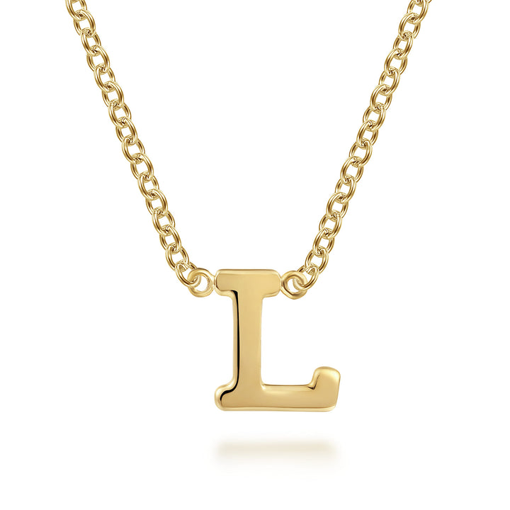 14K Yellow Gold Initial L Pendant Necklace