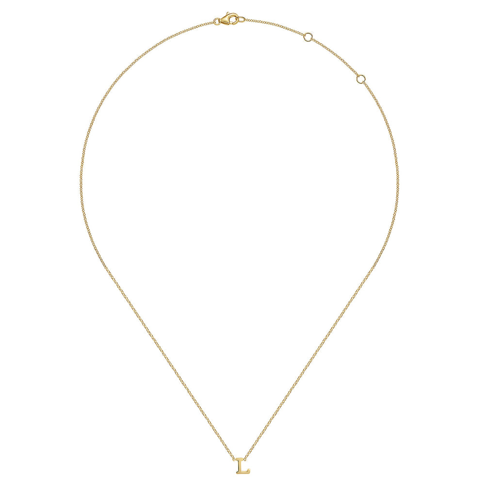 14K Yellow Gold Initial L Pendant Necklace