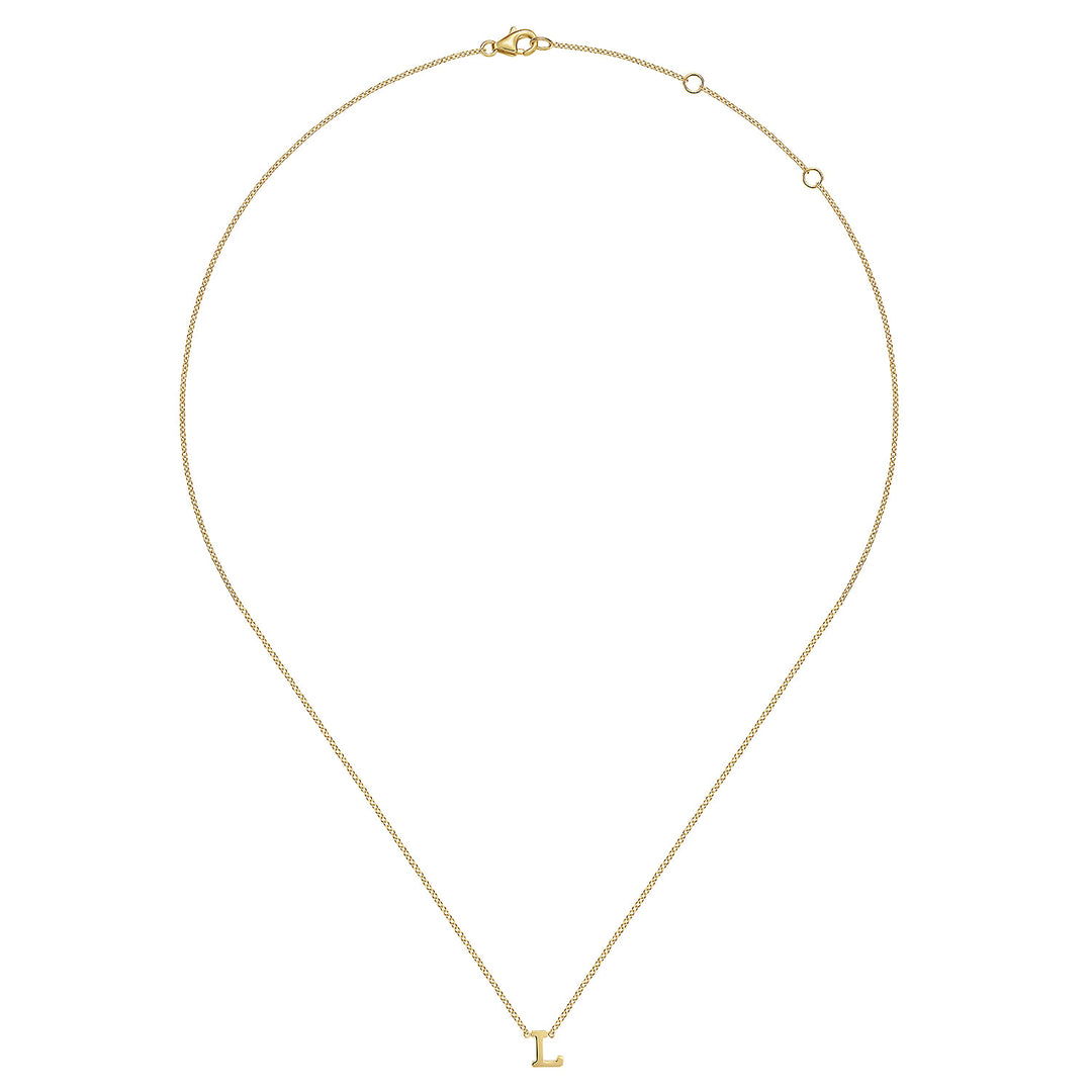 14K Yellow Gold Initial L Pendant Necklace