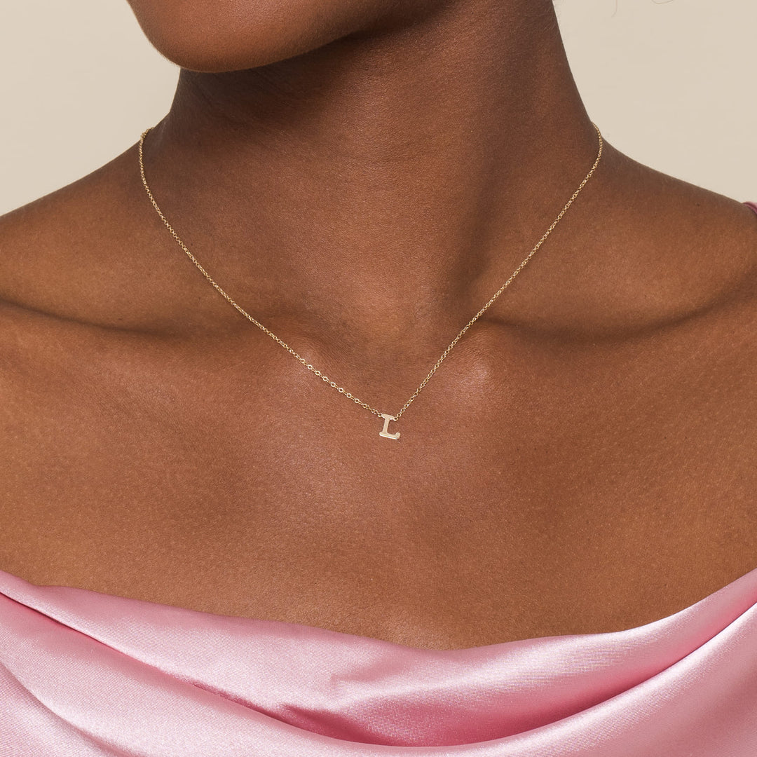 14K Yellow Gold Initial L Pendant Necklace