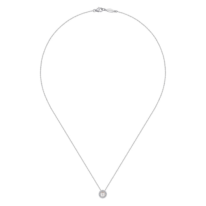 14K White Gold Pearl Necklace