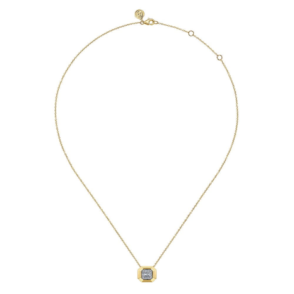 Contemporary 14K Yellow Gold Pendant Necklace