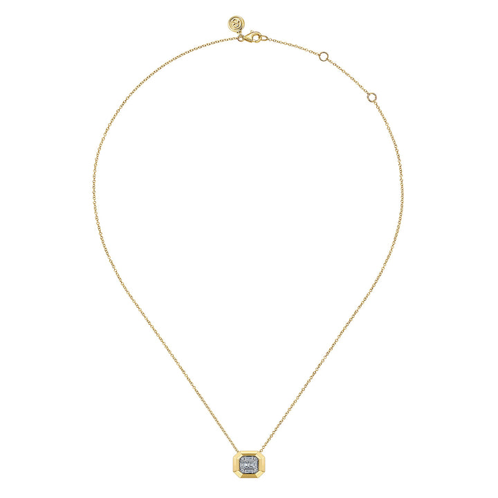 Contemporary 14K Yellow Gold Pendant Necklace