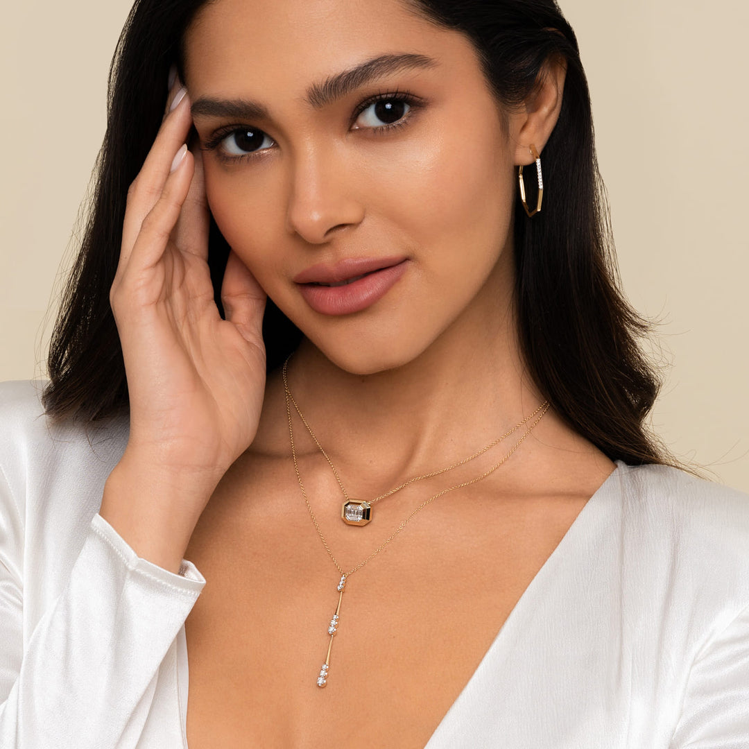 Contemporary 14K Yellow Gold Pendant Necklace