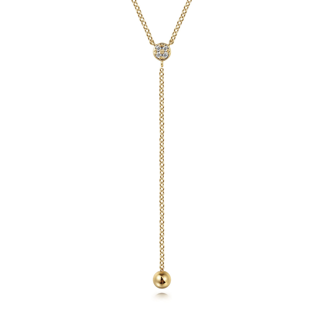 Bujukan 14K Yellow Gold Hollow Beaded Necklace