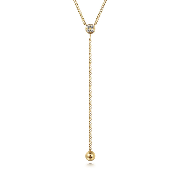 Bujukan 14K Yellow Gold Hollow Beaded Necklace