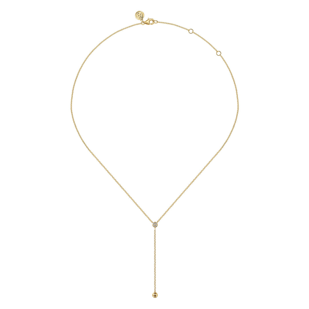 Bujukan 14K Yellow Gold Hollow Beaded Necklace