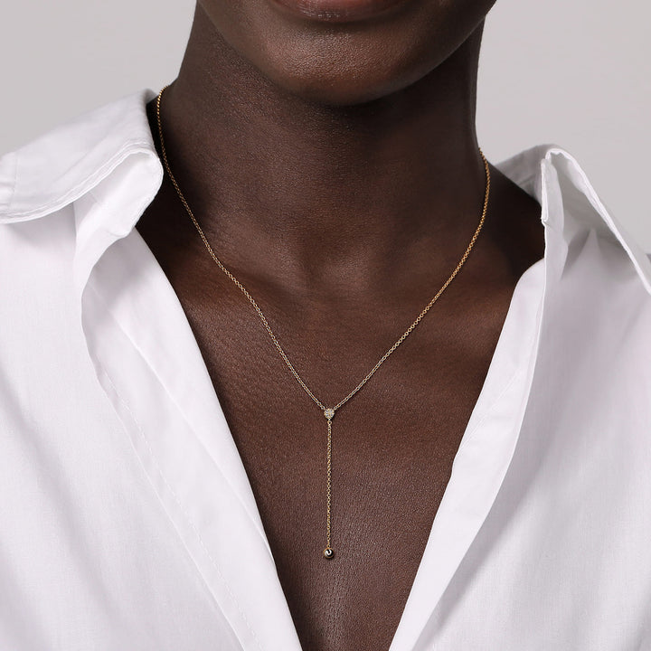 Bujukan 14K Yellow Gold Hollow Beaded Necklace