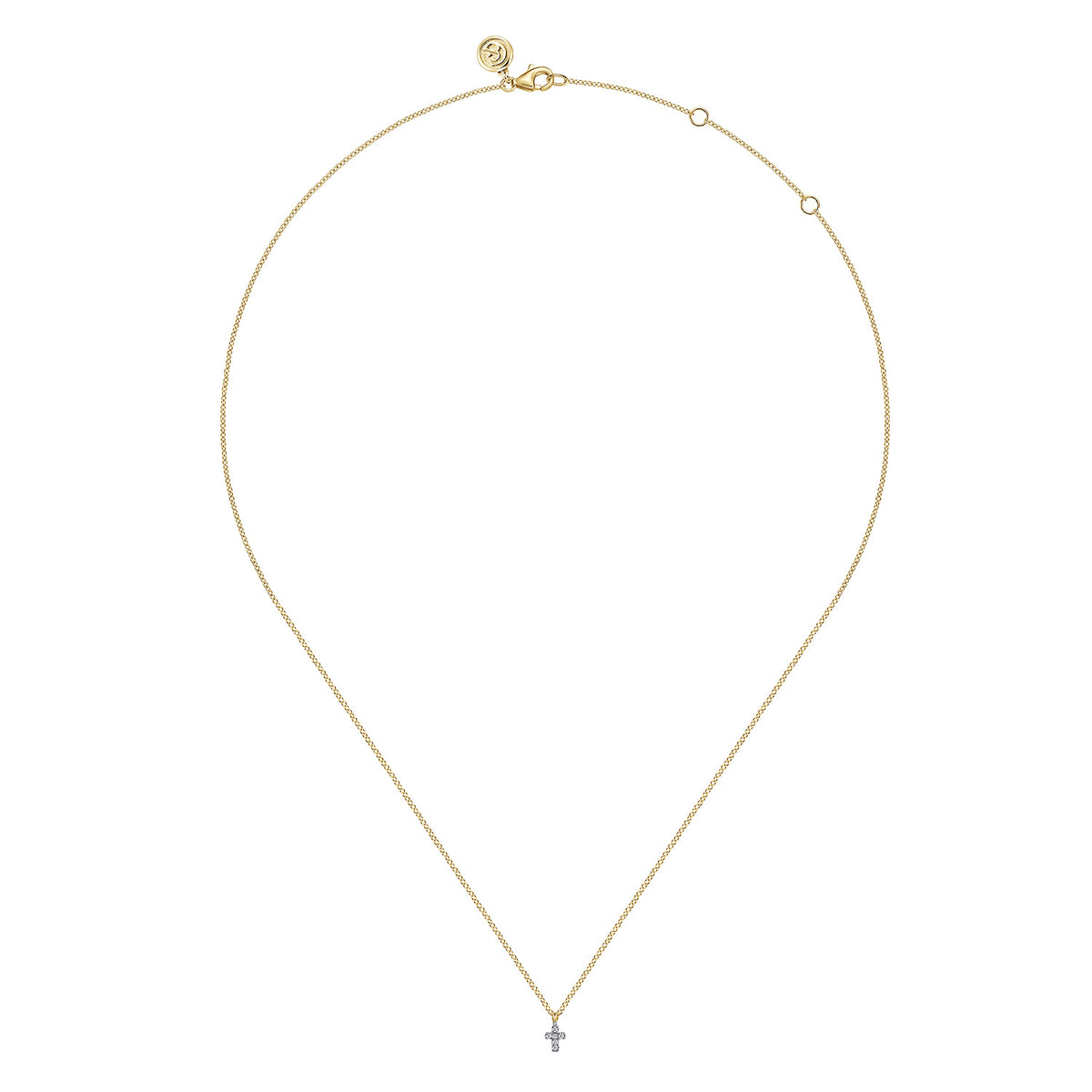 14K Two-Tone Gold Cross Pendant Necklace
