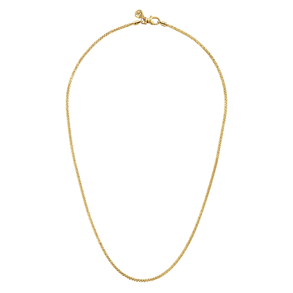 Classic 14K Yellow Gold Hollow Wheat Chain Necklace