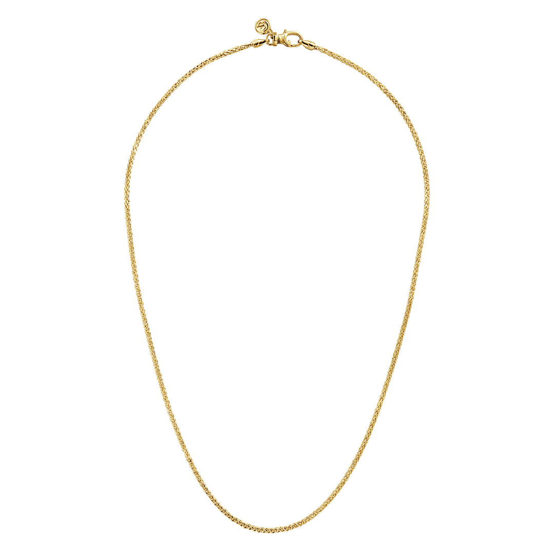 Classic 14K Yellow Gold Hollow Wheat Chain Necklace
