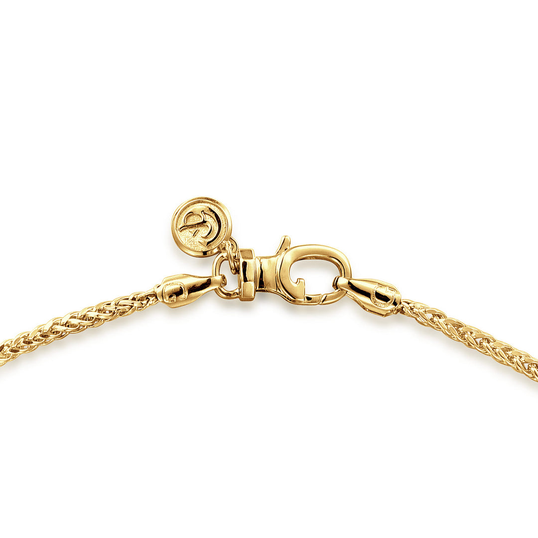 Classic 14K Yellow Gold Hollow Wheat Chain Necklace