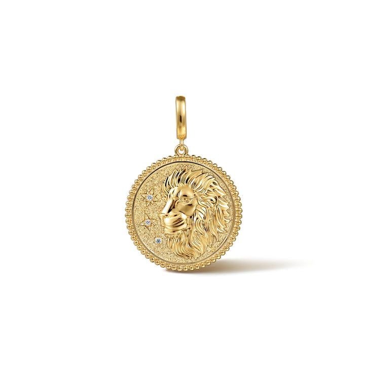 14K Yellow Gold Leo Pendant Necklace
