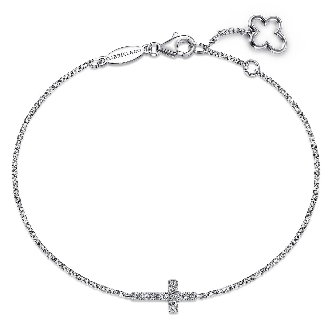 Faith 14K White Gold Cross Bracelet
