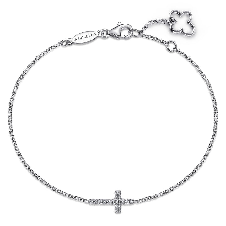Faith 14K White Gold Cross Bracelet