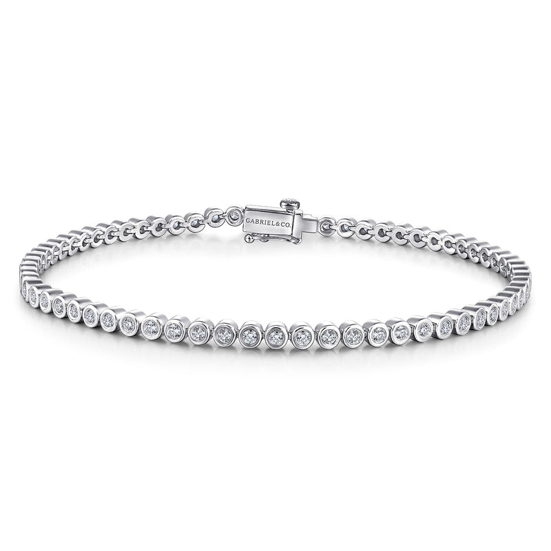 14K White Gold Bezel Tennis Bracelet