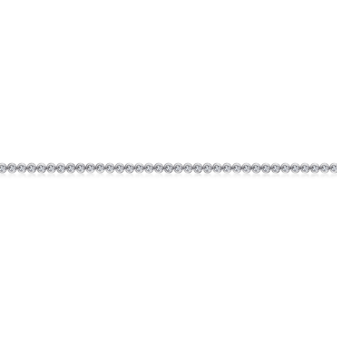 14K White Gold Bezel Tennis Bracelet