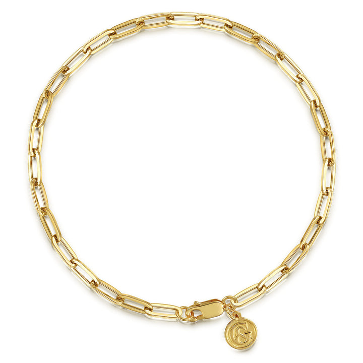 14K Yellow Gold Paperclip Bracelet